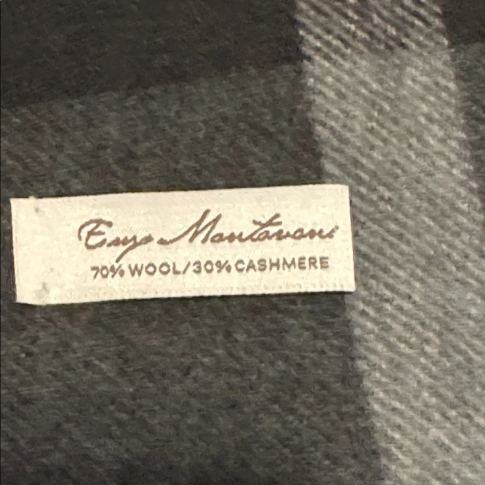 Enzo Mantovani Wool Cashmere Scarf black and‎ gray classic quality